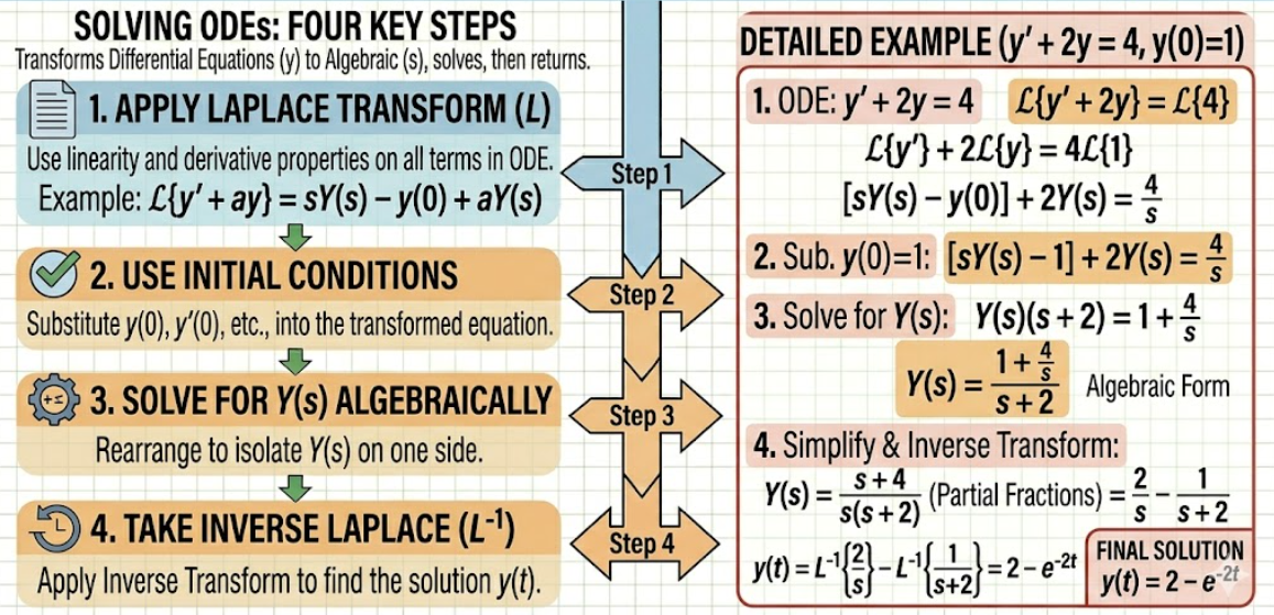 Laplace transform solving ODE diagram