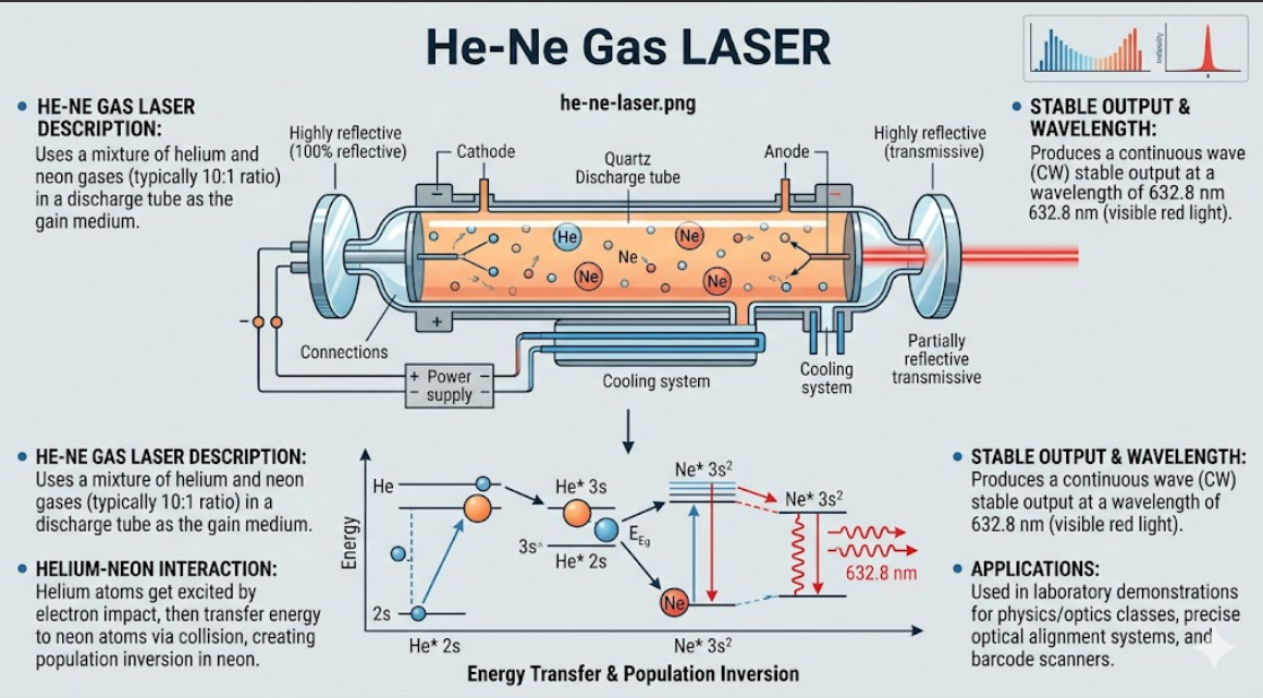 He Ne LASER Diagram