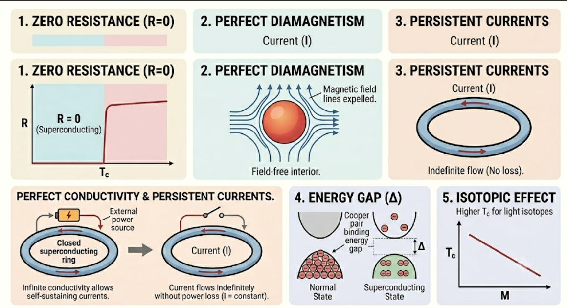 Superconductivity properties diagram